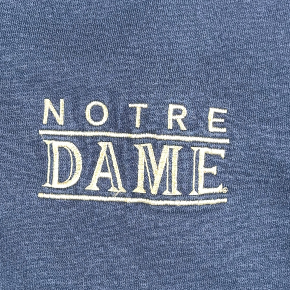 Vintage Notre Dame Sweater Adult MEDIUM Blue Hoodie Zip USA Campus Bookstore 90s - Picture 2 of 11